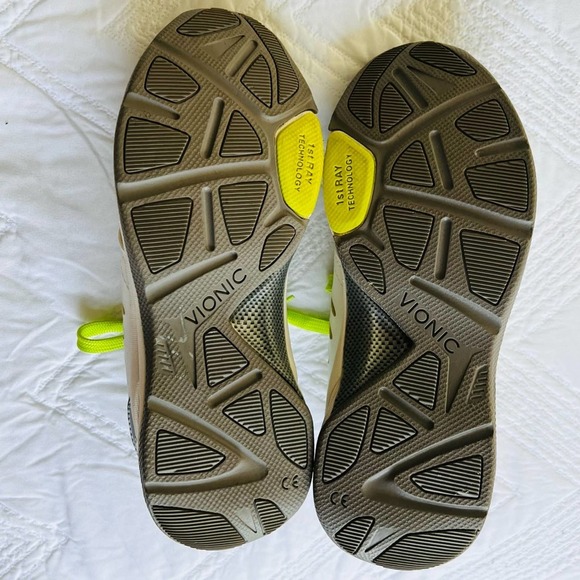 NEW Vionic Venture Walking Sneakers Neon Yellow Lime Green White ortho Shoes 6 - Picture 6 of 9